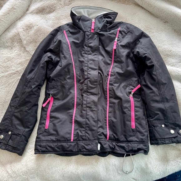 Karbon Winter Ski Snowboard Snow Insulated Jacket Coat Black Pink Girls 14 - Picture 1 of 6